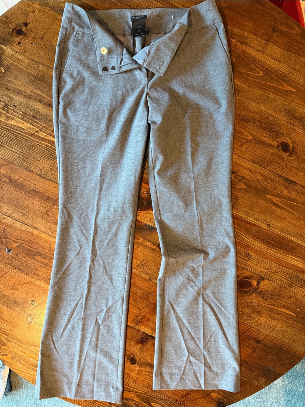 Ann Taylor Light Gray Straight Leg Dress Trousers